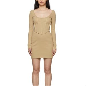 DION LEE corset mini dress in Tan size 6 (XS)